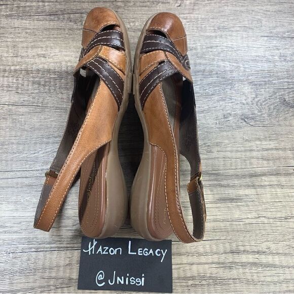 Natural Soul ~Women’s~”CIVIL”~ Brown Leather Slingback Sandal~Size 6.5 - Picture 7 of 9